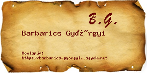 Barbarics Györgyi névjegykártya