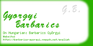 gyorgyi barbarics business card