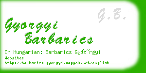 gyorgyi barbarics business card